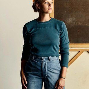 NWT. Imogene + Willis Varsity Crew in Pacific Blue